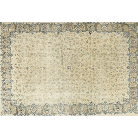 Ahgly Company Machine Washable Indoor Rectangle Traditional Khaki Gold Area Rugs, 2' x 3'