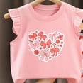 thumbnail image 4 of NIEWTR Kids Toddler Baby Girls Summer Clothes Cartoon T Shirt Tees Tops Bow Skirt Culottes Short Pants Outfit Set 3T 4T 5T 6T 7T Casual Loungewear(A-Light Pink,5-6 Years), 4 of 4