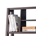 thumbnail image 4 of HomeRoots Decor Wooden Desk with Four Open Shelves on Top, Dark Brown and Black, 4 of 5