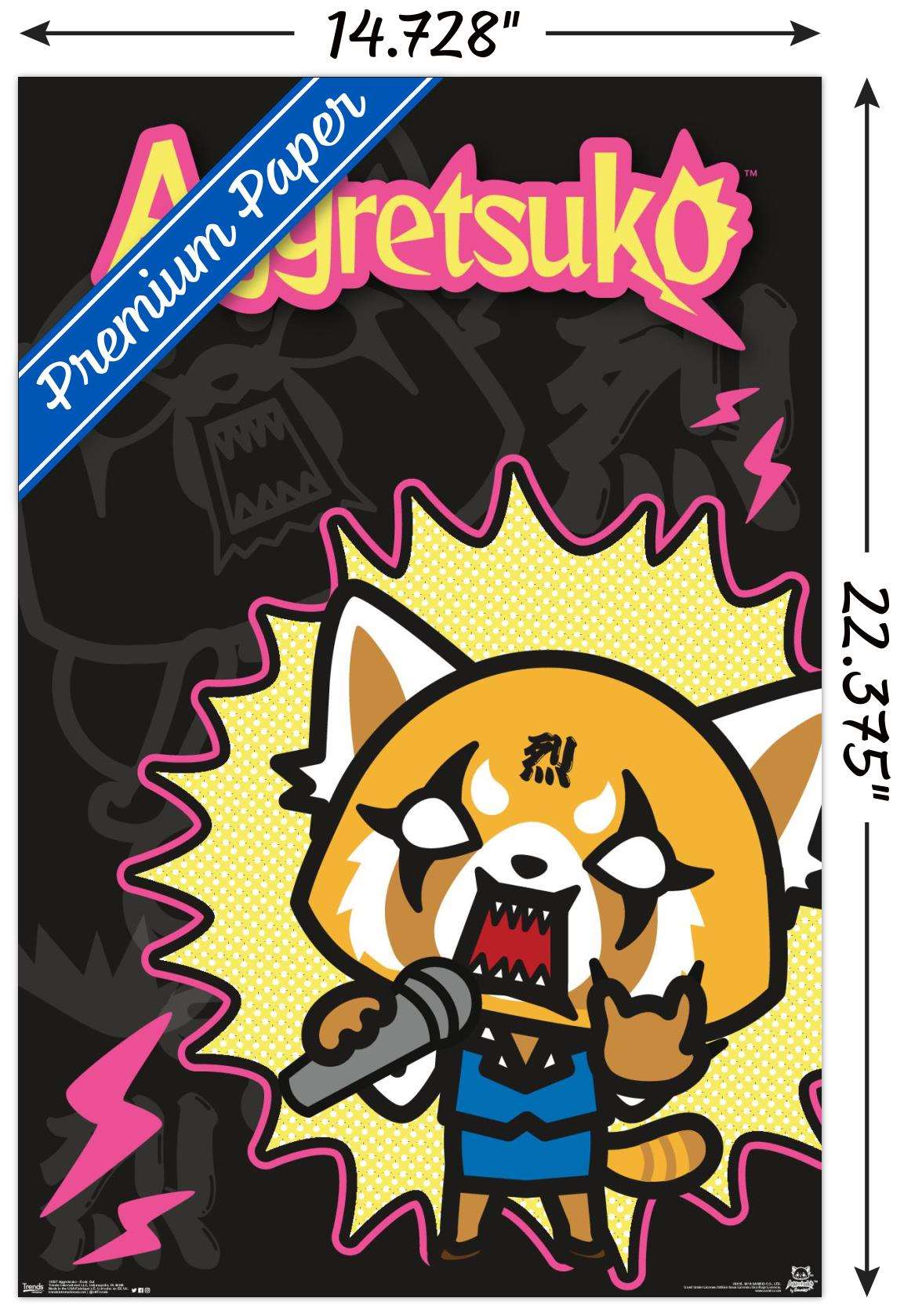 Aggretsuko - Rock Out Wall Poster, 14.725" x 22.375"