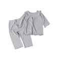 thumbnail image 2 of Qiylii Girls Solid Color Clothes Set, Fly Sleeve Pullover Top and Pants, 2 of 7
