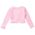 thumbnail image 5 of YEAHDOR Kids Toddlers Girls Ruffled Ballet Dance Cardigan Long Sleeve Knot Wrap Tops, 5 of 7