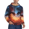 thumbnail image 2 of Xecao Red And Blue Fire Cloud Dragon Pattern Men's Adult Pullover Hoodie,Hooded Sweatshirt-3X-Large, 2 of 7