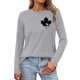 thumbnail image 1 of MHFRRA Camiseta de Manga Larga para Mujer con La Bandera del Día de Canadá y La Hoja de Arce Canadiense. Gris, 1 of 3