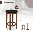 thumbnail image 3 of Costway Bar Stools Set of 2 Counter Height Stools with Round Seat & Footrest for Kitchen Black, 3 of 9