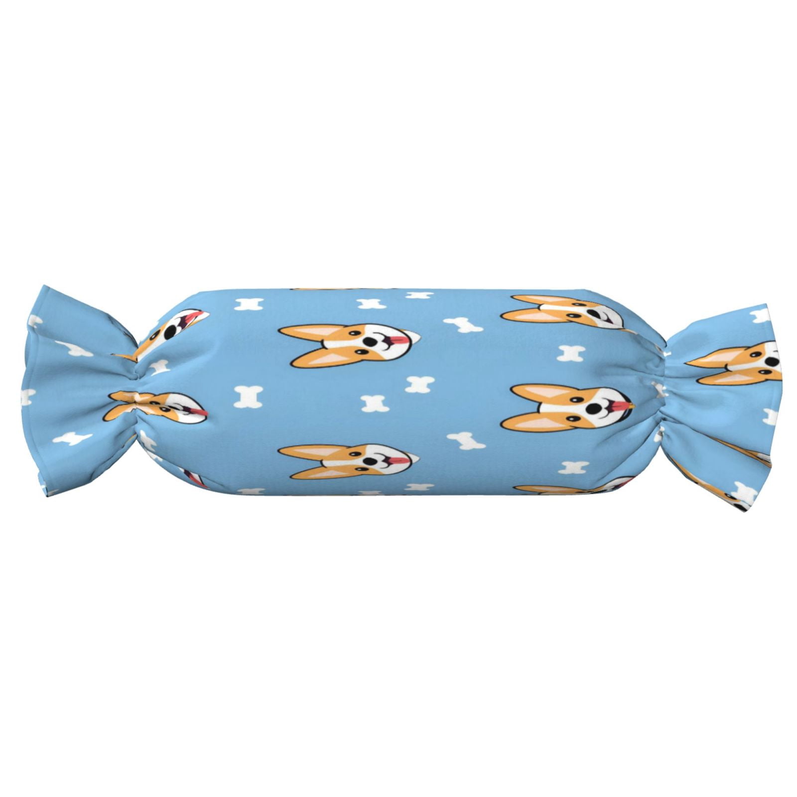 Candy Throw Pillow Travel Cervical Pillow Cylindrical Neck Body Cushion With Insert For Bed Couch Home Decor 9.8x24.4in Animal Dog Cartoon Pattern With Bones
