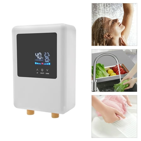 4500W 110V Electric Water Heater White Hot Water Heater Instant Hot Water Heater for Kitchens, Bathrooms