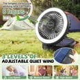 thumbnail image 3 of Lámpara ventilador solar LED de 3 velocidades para camping XDTIME con USB, 3 of 8