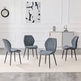 thumbnail image 2 of Dining Chairs Set of 4 Smog Blue Fabric Metal Black 33.3" for Kitchen Office, 2 of 8
