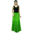 thumbnail image 5 of Bimba Boho Long Flaired Maxi Tier Skirt Elastic Waist Rayon Bohemian Skirts, 5 of 9