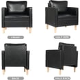 thumbnail image 5 of LAZZO Mid Century Modern Accent Arm Chair, Comfy Upholstered Living Room Chair, Bedroom Reading Chair for Adults, Space-Saving Small Space Furniture, Black, 5 of 6