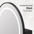thumbnail image 2 of Hironpal Medicine Cabinet with Mirror,17" x 27" Arched Bathroom Mirror Cabine with 3-Color Light,Recessed/Wall Mounted,Black, 2 of 8