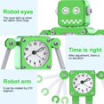 thumbnail image 2 of Reloj Despertador Robot Oso de Fresa Analógico Ultra Silencioso Verde, 2 of 5
