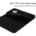 thumbnail image 6 of for iPhone 11 Wallet Case with RFID Blocking Card Slots Holder and Wrist Strap,Flip Folio Magnetic Closure,Kickstand,Genuine Leather Cover Case for iPhone 11 6.1",Pure Black, 6 of 8