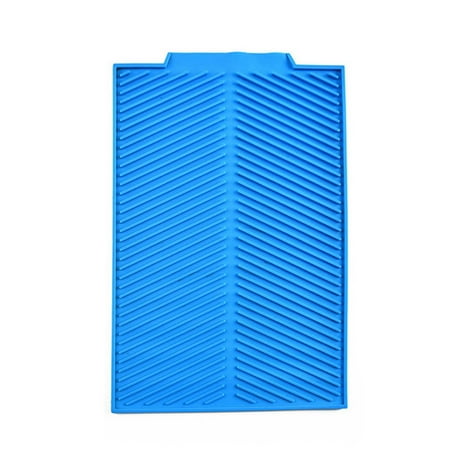 

Non-slip Silicone Insulation Pad Drying Mat Kitchen Dish Plate Drain Tray (Sky-blue)