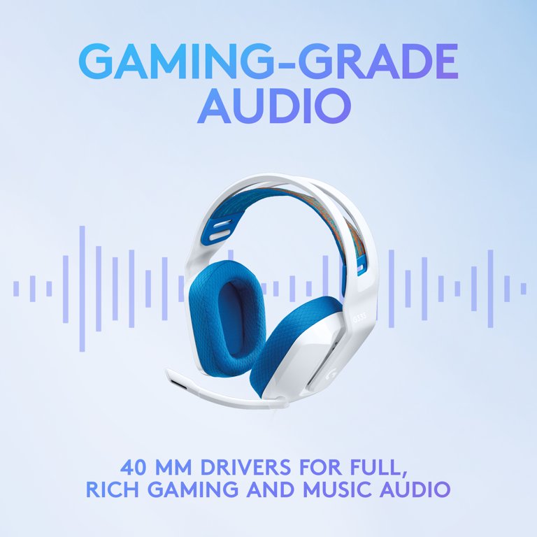 Logitech G G335 Wired Gaming Headset; Elastic headband; Flip to Mute  Microphone; Memory Foam Ear Pads - White - Micro Center