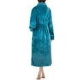thumbnail image 3 of PAVILIA Soft Plush Women Fleece Robe, Turquoise Teal Blue Cozy Bathrobe, Female Long Spa Robe, Warm Housecoat, Satin Waffle Trim, L/XL, 3 of 9