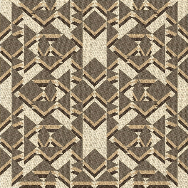 Ahgly Company Tapis d'Intérieur Lavable à la Machine, Carré, Transitionnel, Brun Café, Tapis de Zone, 7 Pieds Carré
