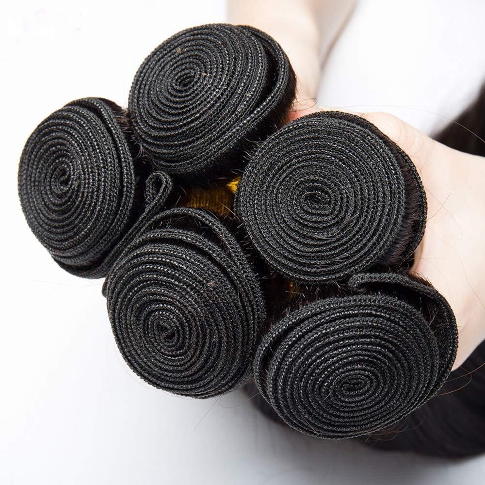 Human Hair Bundles with Closure Body Wave Brazilian Remy Hair Weave 3 Bundles with 4x4 Free Part Swiss Lace Closure Natural Color