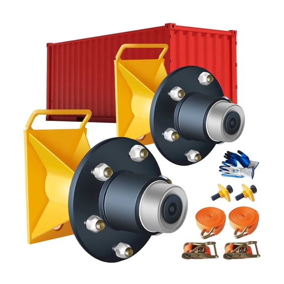 2PCS Shipping Container Wheels 6-Lug Wheels Kit, Shipping Container Accessories
