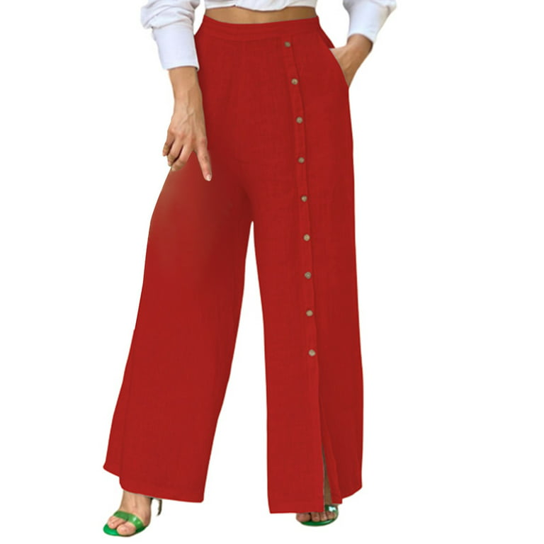 YWDJ Linen Pants for Women High Waist Beach High Waist High Rise