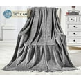thumbnail image 3 of Elegant Comfort Breathable Fleece Throw Blanket, 50 x 60 inches, Perfect for Lounging and Home Decor, All Season Suitable, Solid Throw, Gray, 3 of 5