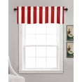 thumbnail image 3 of Red White Stripe Linen Curtain Valance for Bedroom/Bathroom/Kitchen/Living/Dining Room Window,Modern Geometric Minimalist Vertical Striped Pocket Topper Drapes Decorative Cafe Drapery Panel 60"x18", 3 of 6