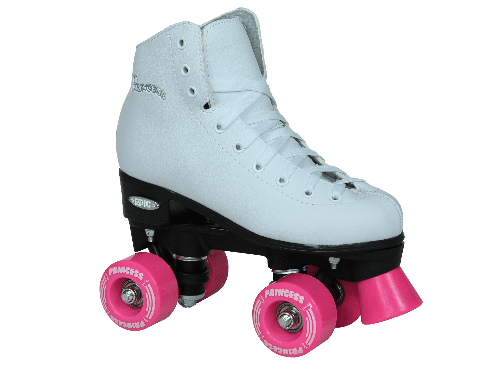 Epic Skates Epic Sparkle Pink Metallic High-Top Quad Roller Skates Package 