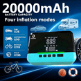 thumbnail image 5 of ODEGNC 5000A 20000mAh Jump Starter with Air Compressor, 160PSI Portable Tire Inflator & Car Battery Booster Kit, 5 of 14