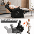 thumbnail image 4 of Lift Recliner Chair, LEGAHOME Electric Power Lift Recliner for Elderly with Heat Therapy and Massage, Oversized PU Leather Recliner Chair with 23" Wide Seat，Cup Holders, USB Port, Black, 4 of 10