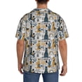 thumbnail image 5 of Xecao offers the Llama and Cactus1 for Men's Casual Short-sleeved Shirt, a button-up collared shirt with a pocket, perfect for beach vacations and yacht travel in the Medium size., 5 of 7