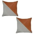 thumbnail image 2 of Set of 2 White and Faux Leather Lumbar Pillow Covers, 2 of 3