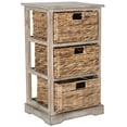 thumbnail image 2 of SAFAVIEH Halle Solid 3 Wicker Basket Storage Side Table, Vintage White, 2 of 5