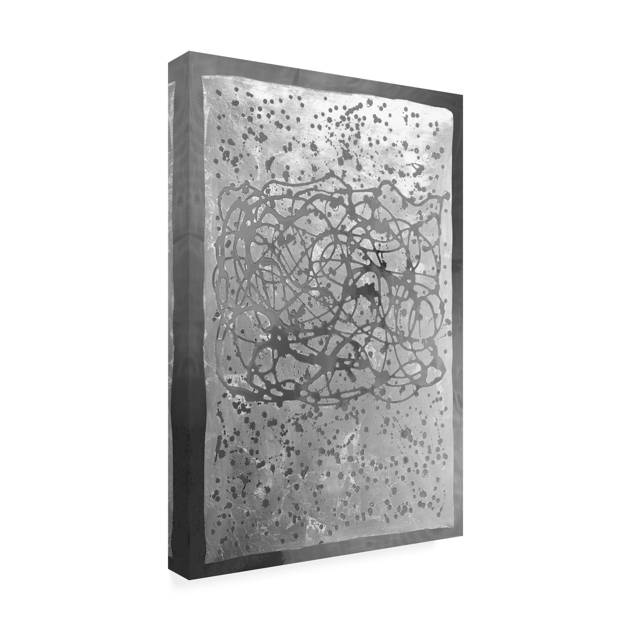 Canvas Wall Art - Vanna Lam 'Graffiti in Silver II' Wall Art for Living Room, Bedroom, or Office Décor by Trademark Fine Art - 16 x 24 Inches
