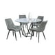thumbnail image 2 of Comedor Java MOBILKRAFT Gris 4 Sillas Redondo Tubular Cristal Estilo Contemporáneo, 2 of 4