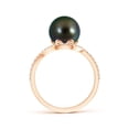 thumbnail image 2 of Angara Tahitian Cultured Pearl Ring with Diamond Loop in 14K Rose Gold for Women | June Birthstone Jewelry for Her, 2 of 7