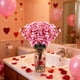 thumbnail image 1 of Decoración de ramos para San Valentín | Flores de tela sintética y plástico para escritorio y decoración romántica | Ramo artificial de 55 cm | 1 unidad, 1 of 6