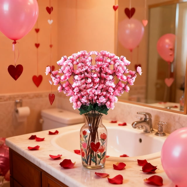GFHFHITJ Valentines Table Decor Valentines Day Bouquets Decoration Valentines Day Desktop Decoration and Romantic Decoration Ornaments Faux Bouquets Photography Props