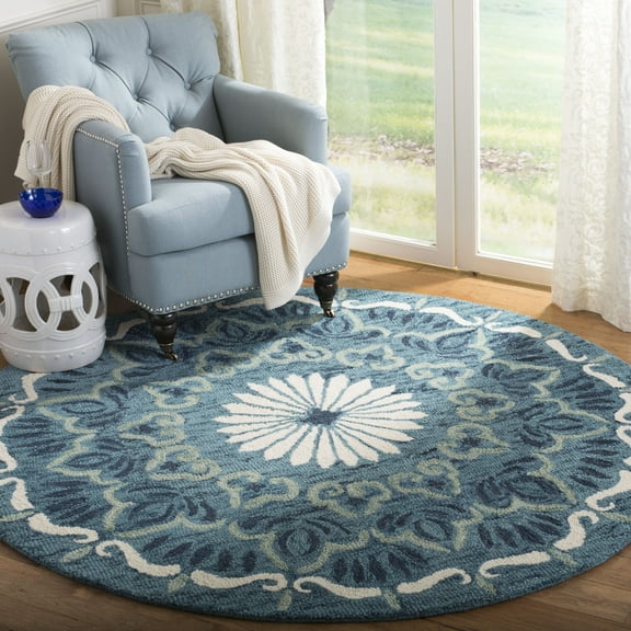 SAFAVIEH Novelty NOV602M Handmade Blue / Ivory Rug