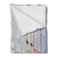 thumbnail image 2 of City Old Houses Soft Flannel Fleece Throw Blanket, Facades of the Colorful English Houses in Pastel Pale Colors in London, Cozy Plush for Indoor and Outdoor Use, 50" x 70", Multicolor, by Ambesonne, 2 of 5