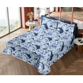 thumbnail image 4 of Ambesonne Ocean Life Fitted & Flat Sheet with Sham 3 Pcs Set, Aquamarine Dolphin Print, Twin, Soft Blue Blue Violet, 4 of 5