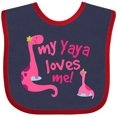 thumbnail image 3 of Inktastic My Yaya Loves Me Granddaughter Dinosaur Girls Baby Bib, 3 of 4