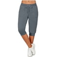thumbnail image 2 of Zulora Women's Summer High Waisted Cropped Yoga Pants Stretch Slim Fit Capri Leggings with Elastic Waistband for Gym Workout Casual, 2 of 9