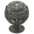 thumbnail image 1 of Vintage Windproof Ashtray with Lid Portable Tabletop Ashtray for Outdoor, Indoor, Metal, Smoking Ashtray, Hand Stamped Design, Gift for Men and Women, 1 of 5