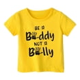 thumbnail image 4 of Toddler Girls Tops & T-Shirts Kids Letter Print Round Neck Short Sleeve Fashion Casual Breathable T Shirts Daily-Wear,Yellow,2-3 Years, 4 of 4