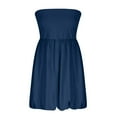 thumbnail image 7 of Qiopertar Women's Sleeveless Mini Dress A-Line Bubble Hem Cocktail Party Casual Comfy Pocket Dress, Navy L, 7 of 7