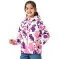 thumbnail image 2 of CPNG Girls Hooded Jacket Rainproof Windproof Windbreaker Coat with Colorful Print Fleece Lined Warmth Hiking Windbreaker, 2 of 5