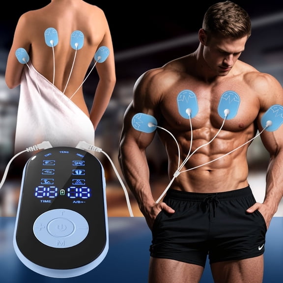 BAISEMAIN 3-in-1 TENS Unit Muscle Stimulator,Unit Muscle Stimulator for Relaxation,EMS Dual Channel Pulse Massager with 8 Reusable Electrode Pads 18 Modes for Back Neck Muscle Relief,Wireless Tens