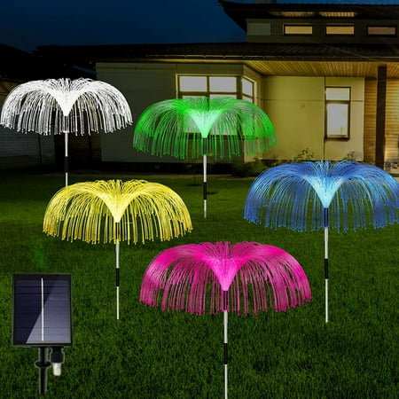 

Solar Garden Lights 5Pcs Torubia 7 Color Changing Solar Outdoor Lights Jellyfish Lights Solar Powered Waterproof Decorative Ornaments Light for Pathway Landscape Party Wedding Christmas Decorations