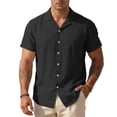 thumbnail image 2 of Tawop Short Sleeve Shirts for Men Cotton Casual Round Neck Solid Color Pullover Fitness Sports T Shirt Black, 2 of 4
